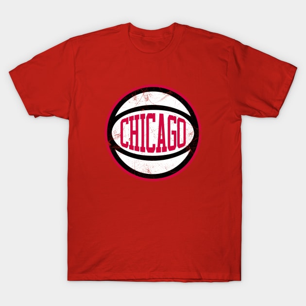 Chicago Retro Ball - Red T-Shirt by KFig21